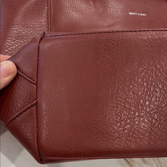Matt & Nat Kari Deep Red Satchel with hand strap and detachable shoulder strap - Picture 8 of 13